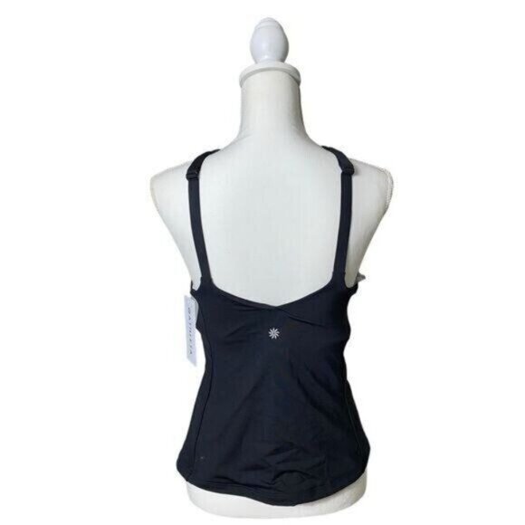 Athleta Crossed Tankini Swim Top Tank Black UPF 50+ Beach Vacation - Picture 7 of 9